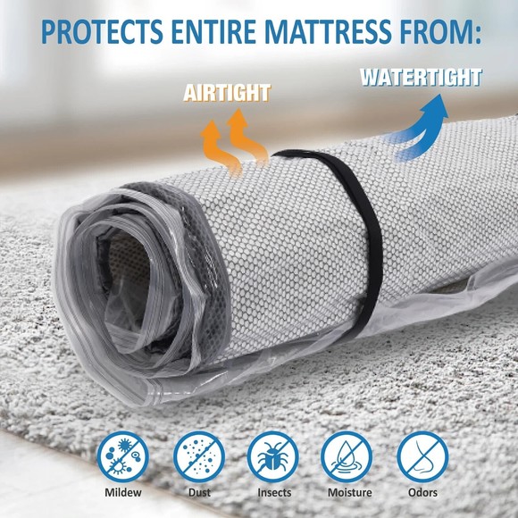 Foam Mattress Vacuum Bag for Moving/Storage-Compress Mattress by 80% Vacuum Seal - Picture 2 of 2